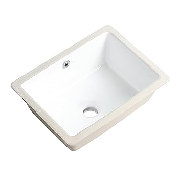 NSC キン肉マン Small Undermount Bathroom Sink 16 Inch White Rectangular